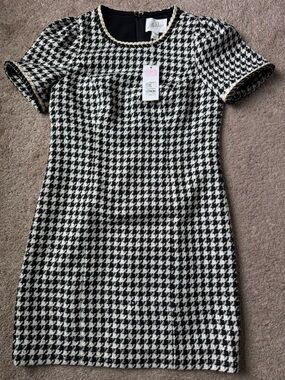 Lilly Pulitzer Black and White Houndstooth Tweed Mini Dress